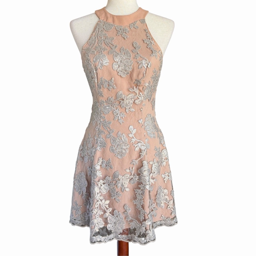 Dress The Population Abbie Sequin Fit & Flare Dress S • Coquette Cocktails Prom